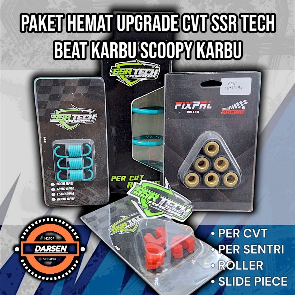 SSR SAVING PACKAGE UPGRADE CVT BEAT CARBON SCOOPY CARBON ORIGINAL SSR TECH 1000 RPM - 2000 RPM