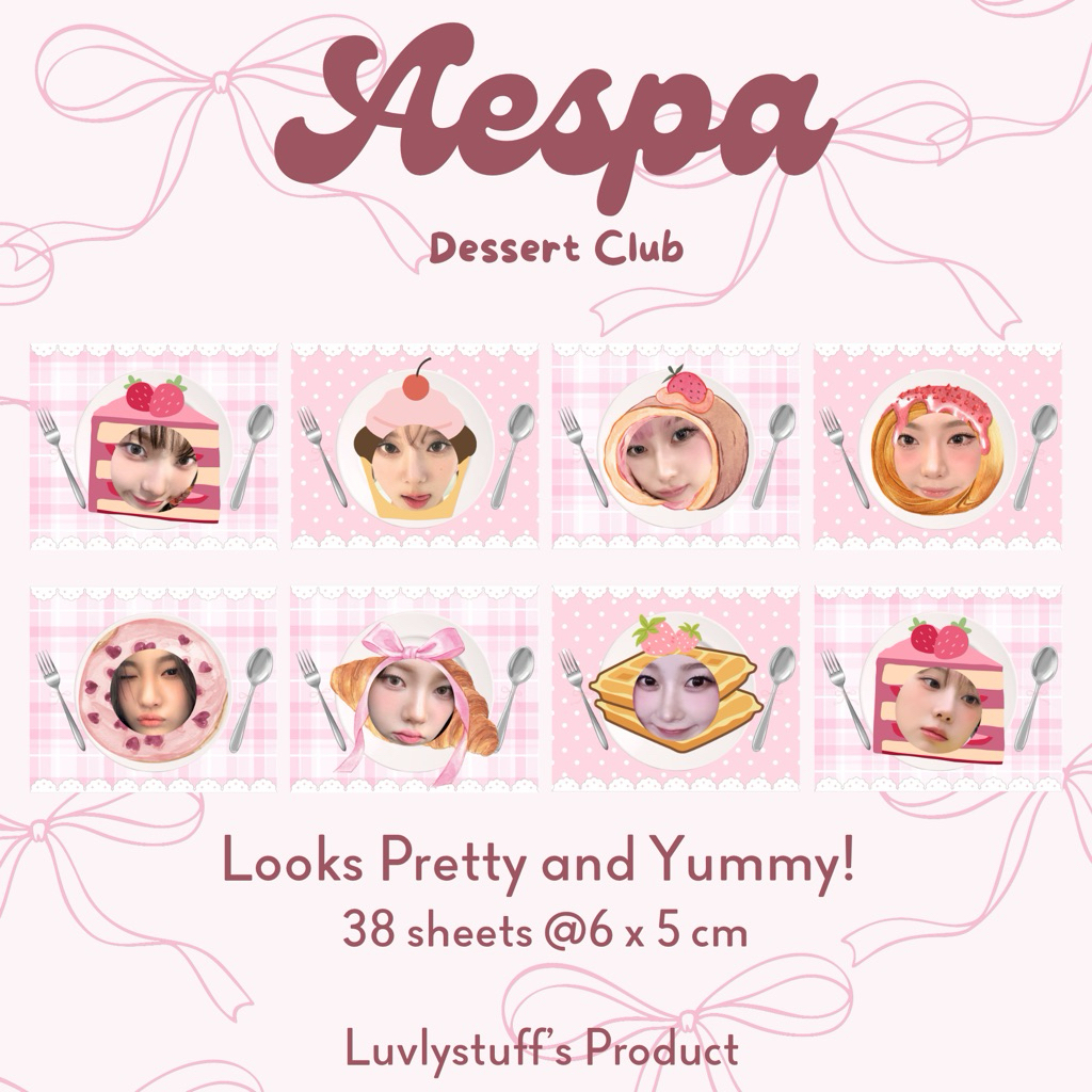 [Luvlystuff] สติ๊กเกอร์ AESPA DESSERT CLUB 38 ชิ้น PHOTO GLOSSY DECO KPOP MAIL