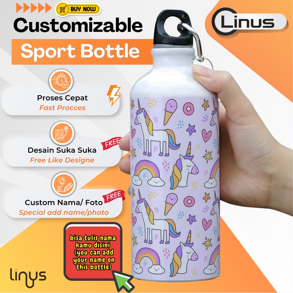 ยูนิคอร์นขวดกีฬา Rainbow Magic Edition Unicorn & Rainbow Pattern Collection Gift Tumbler Bottle