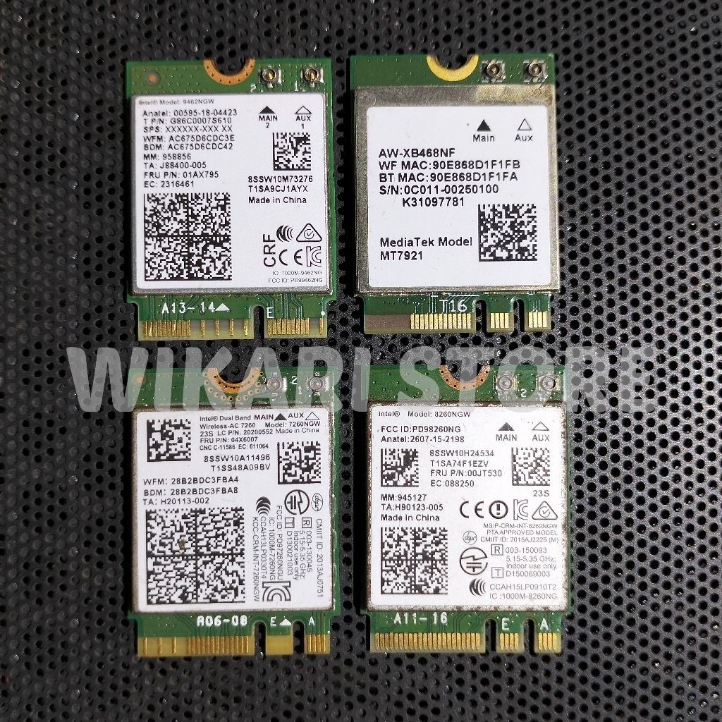 การ์ดแล็ปท็อป Wifi ax201, ac9560, ac8265, ac7265, ac3165, wifi 5 6 6E, บลูทูธ, intel, mediatek, M.2 