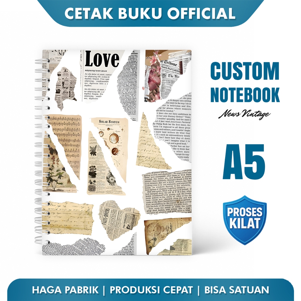 สมุดจดบันทึก A5 A6 แบบกําหนดเอง - News Vintage