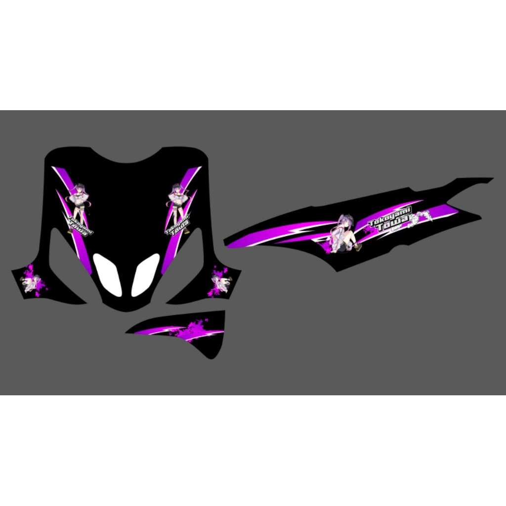 สติ๊กเกอร์แถบเต็นท์ YAMAHA MIO SPORTY/SMILE DESIGN ANIME TOOYAMI TOWA TRANSPARENT