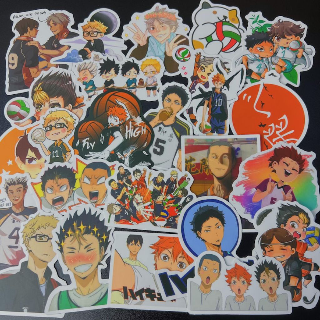 Haikyu Aesthetic Anime Stickers 30 ชิ้นสติกเกอร์ Haikyuu Anime Kawaii Journal Diary ชุดสติ๊กเกอร์