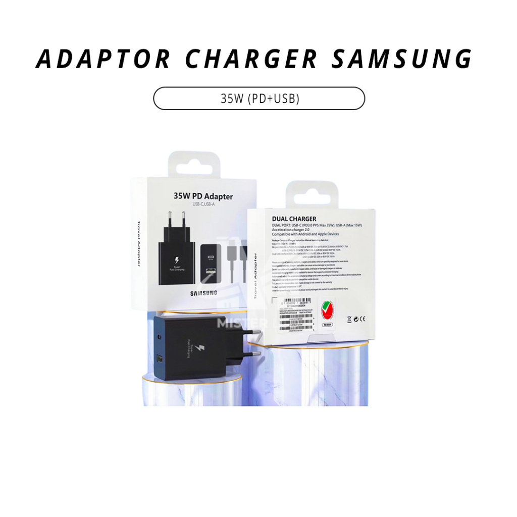SAMSUNG 35W (PD+USB) ที่ชาร์จต้นฉบับ ADAPTER / SHELL / HEAD
