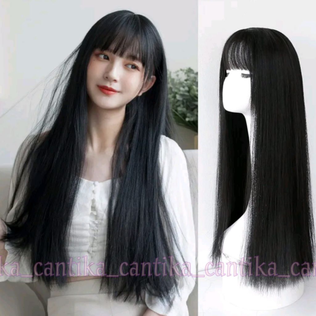 BEAUTIFUL FULL WIG สําหรับผู้หญิง 65 ซม.ผมยาว SPLIT BANGS WIG ผู้หญิง WIG DAILY MOLITA LONG STRAIGHT