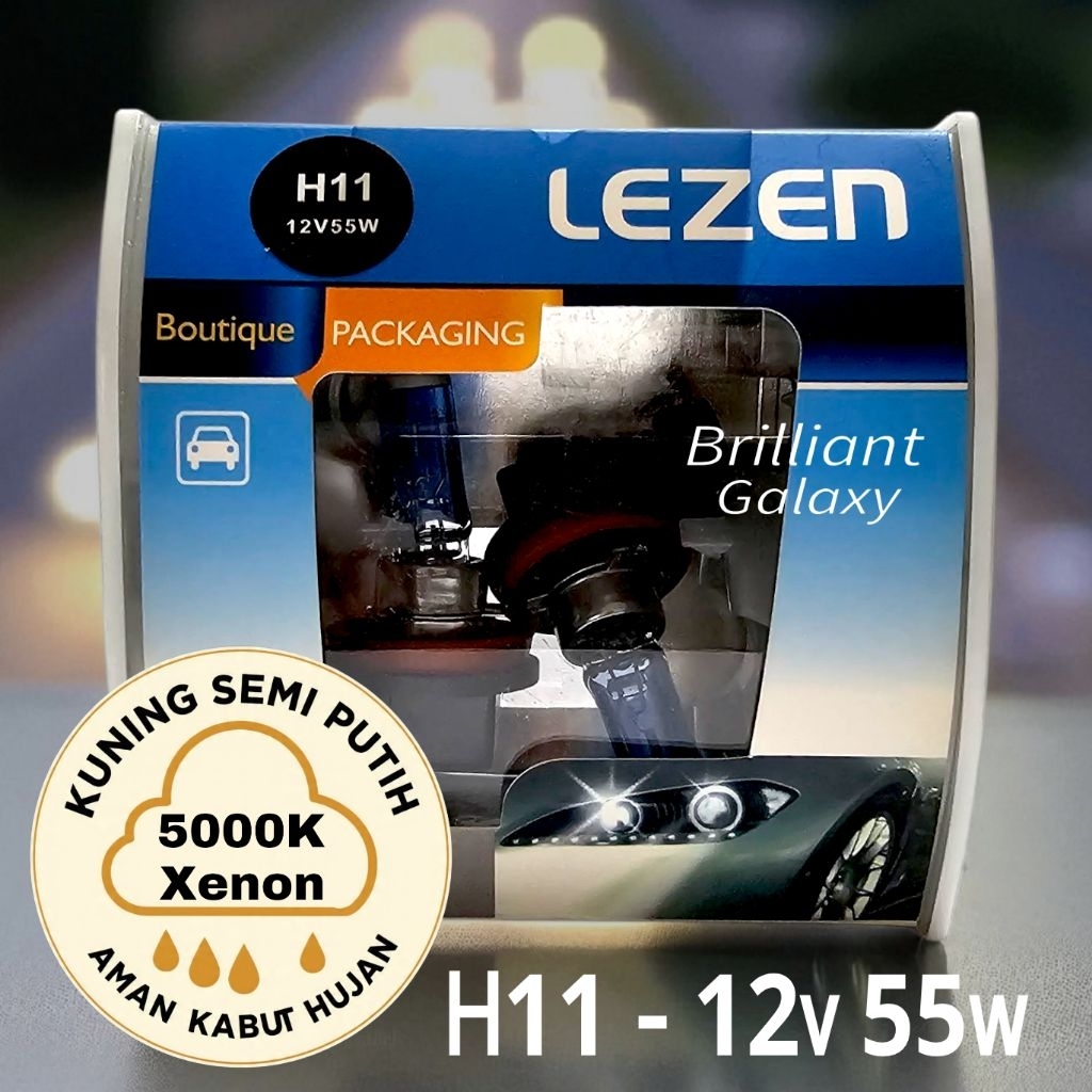 LEZEN - หลอดฮาโลเจนซีนอนคู่ 5000K - H3 H4 H7 H11 H16 HB3 HB4