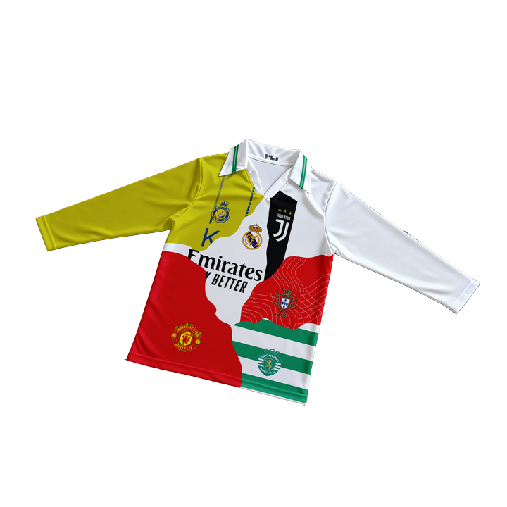 Refive- Jersey VINTAGE แขนยาว Retro Jersey CR 7 เสื้อแขนยาวสําหรับบุรุษและสตรี Premium casual jersey