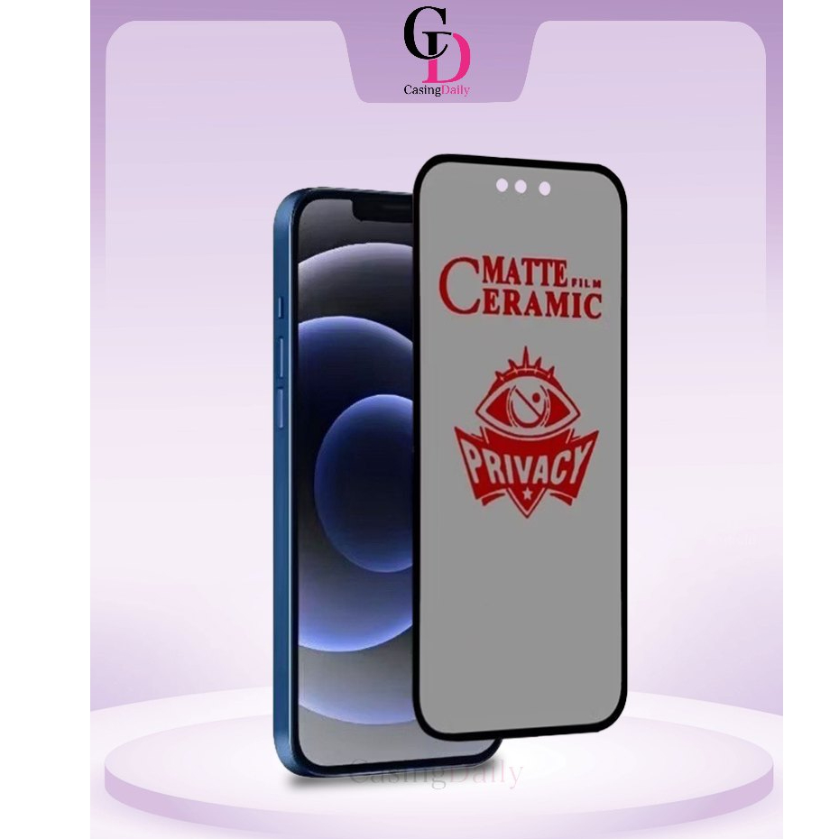 กระจกนิรภัยเซรามิค Spy Matte Privacy 9H – Anti-Scratch Anti-Intip Full Cover – Samsung Galaxy A6 A6+