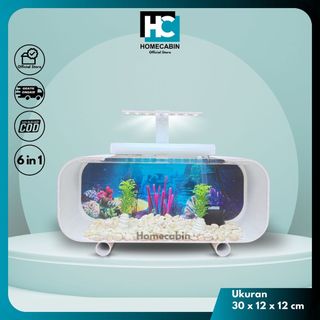 HOMECABIN - Akuarium Akrilik Mini Fullset Pompa Filter FK Ukuran 30 x 12 x 12 cm