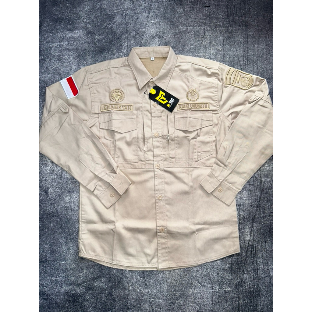 KEMEJA VILLAGE อุปกรณ์เสื้อ FULL CUSTOM เสื้อ FULL EMBROIDERY 3D RISED BPD VILLAGE GOVERNMENT เสื้อ