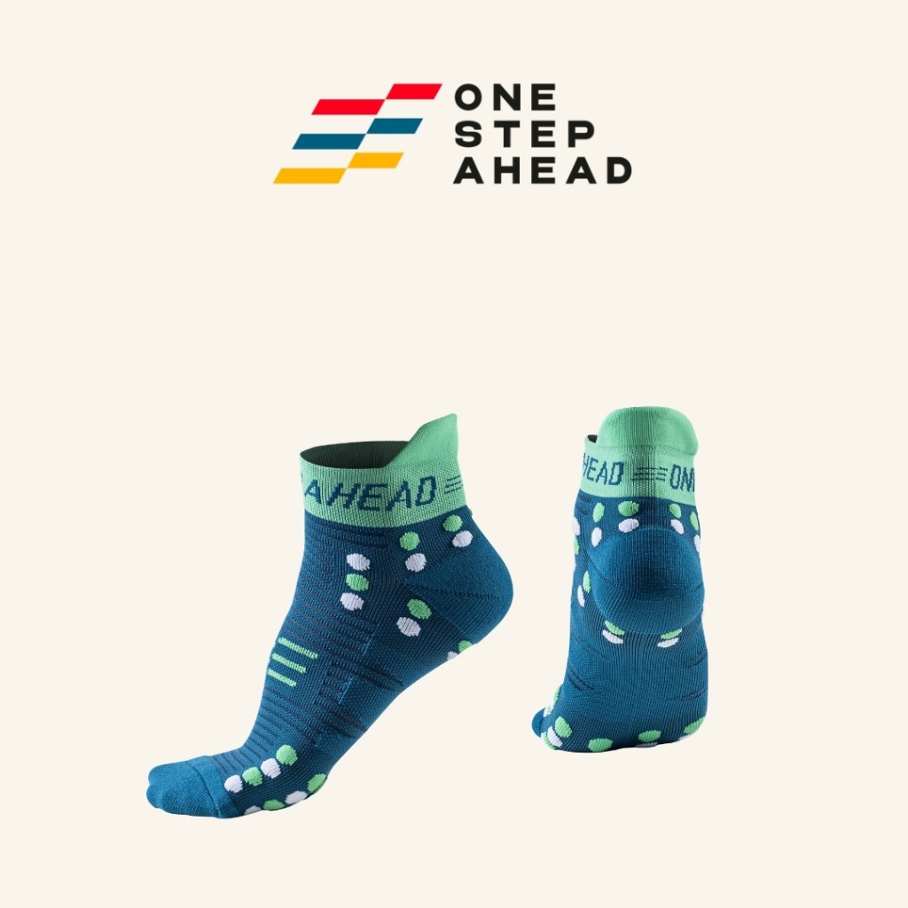 One Step Ahead OSA Aqua Lime Low Compression Running Socks Cycling Running Socks Cushion Sport Trail