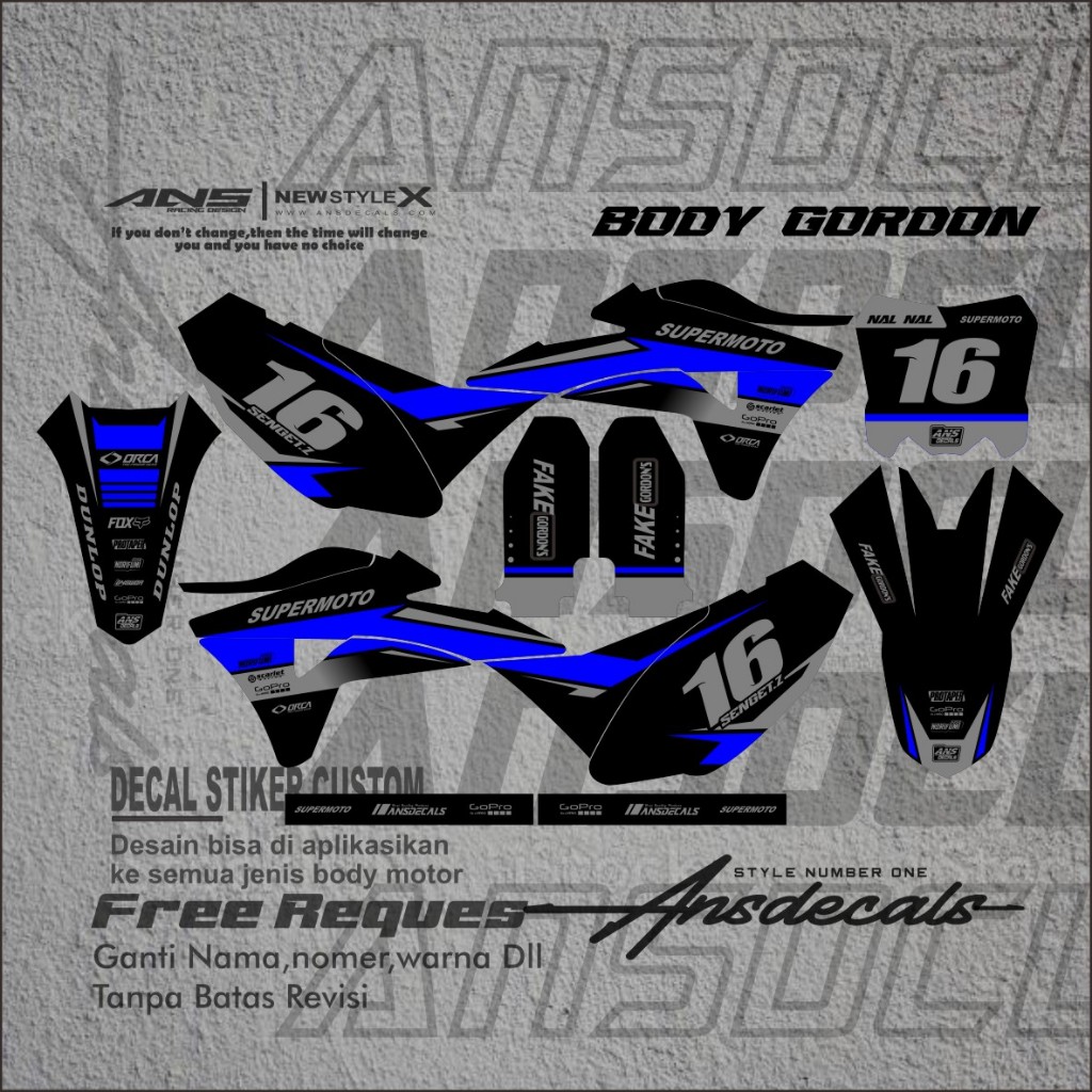 สติ๊กเกอร์รูปลอก KLX GORDON FULL BODY DECAL GORDON DECAL STICKER VARIATION KLX GORDON ฟรี REQUEST