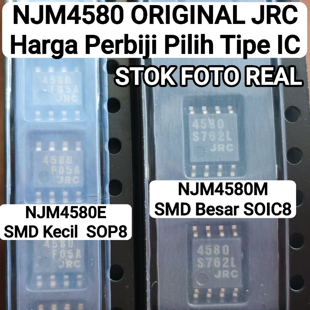IC NJM4580 SMD ต้นฉบับ JRC 4580 4580E 4580M JRC4580E JRC4580M NJM4580E NJM SOIC8 SOP8 JRC 4580 SMD เ