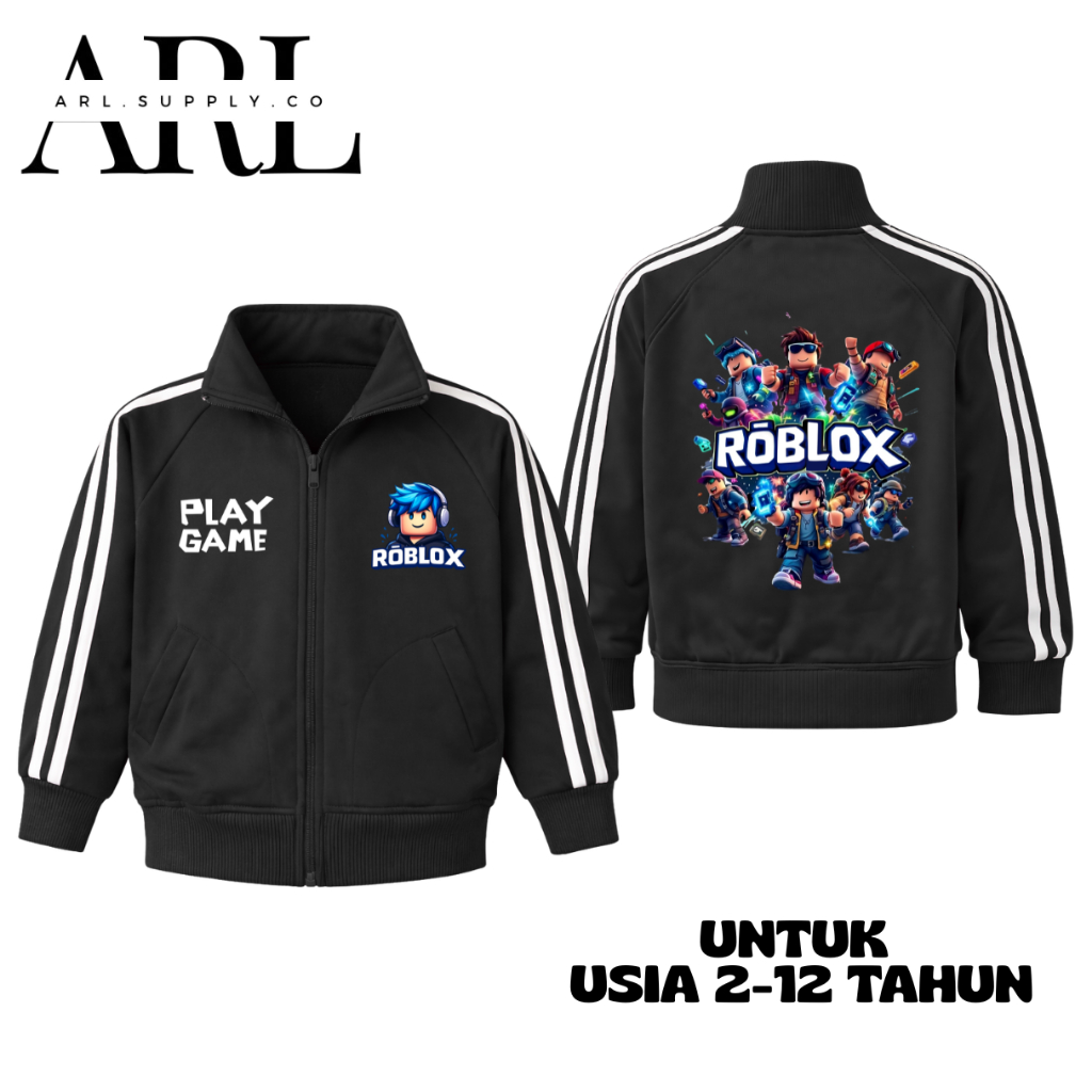 เสื้อแจ็คเก็ตเด็กชายและเด็กหญิง Tractop ลายสีขาว ROBLOX Motif อายุ 2-12 ปี Unisex