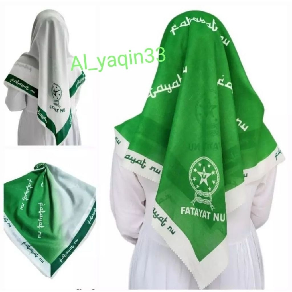 พรีเมี่ยม Voal Hijab Fatayat NU Motif Muslimah Square Hijab