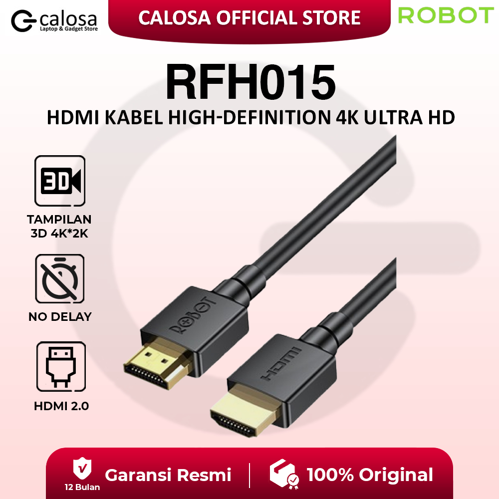 ROBOT HDMI 4K 3D สายกลมสําหรับ HDTV LCD Projector 1.5m - RFH015