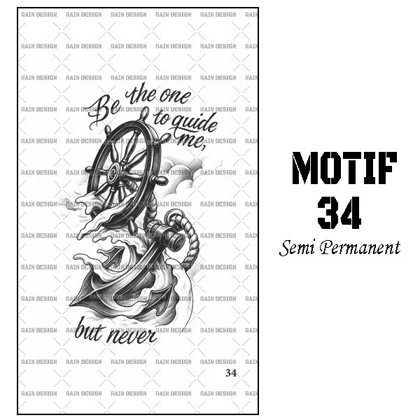 RAINDESIGN-รหัสสักชั่วคราวกันน้ํากึ่งถาวร GZ-34 / รอยสักชั่วคราว GZ SERIES / สติ๊กเกอร์รอยสักชั่วครา