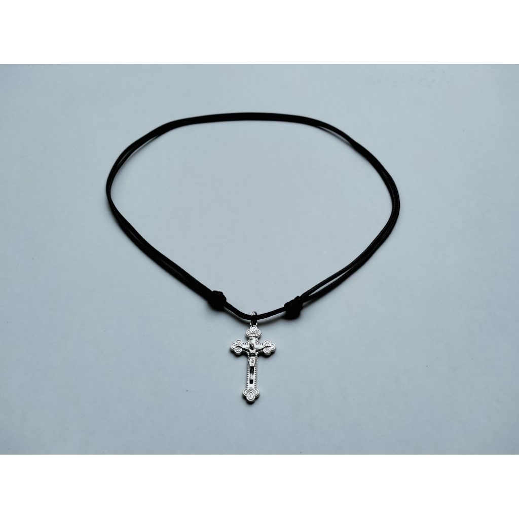 K12 CATHOLIC TITANIUM SILVER CROSS ROPE สร้อยคอ