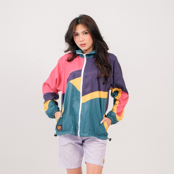 DYH Vintage Jacket 80s - 90s unisex Style - BASCARA พิมพ์ร่มชูชีพแบบเต็ม