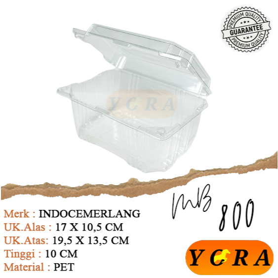 XTRA MB 800 Fruit Mica Tray / Strawberry Lychee Grape Fruit Mica Box / Cut Fruit Mica / กล่องผักผลไม