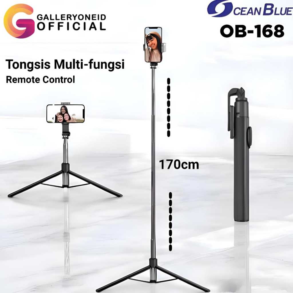 Tongsis ขาตั้งกล้องมือถือระยะไกล OB168 170 ซม.Oceanblue Selfie Stick HP Stand Content Creator