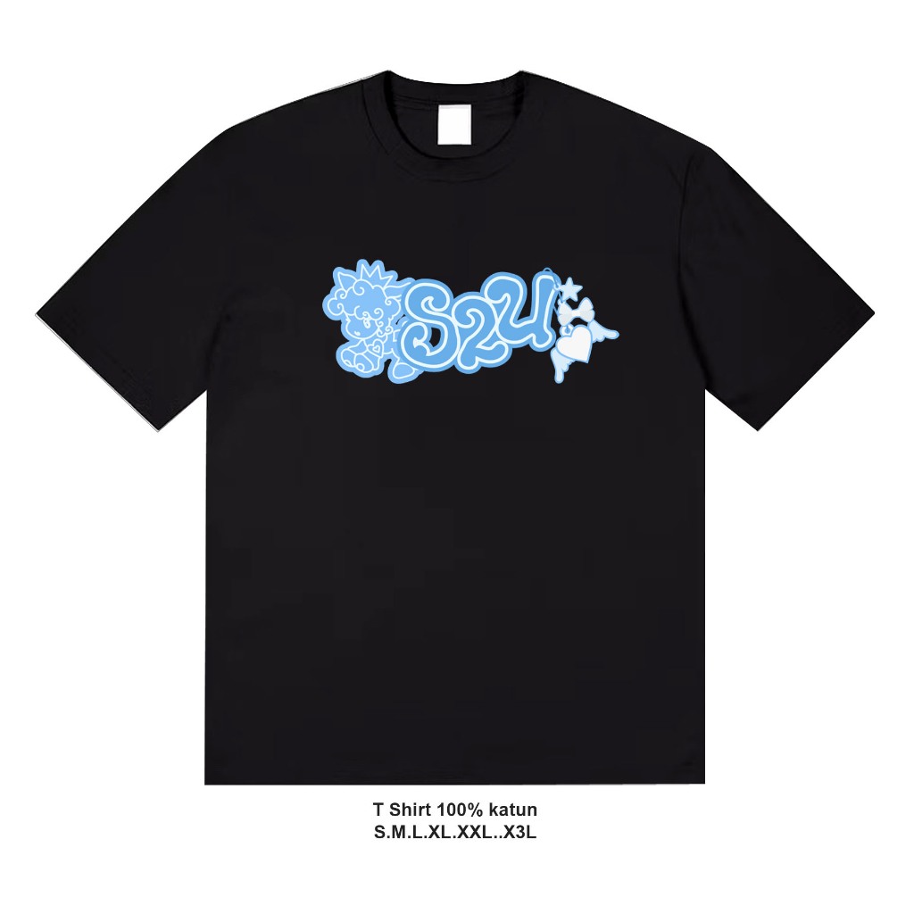 KATUN เสื้อยืดไอดอล kpop เกาหลี Heastr2hearts S2U โลโก้สีน้ําเงิน ผ้าฝ้ายต่อสู้ 100%