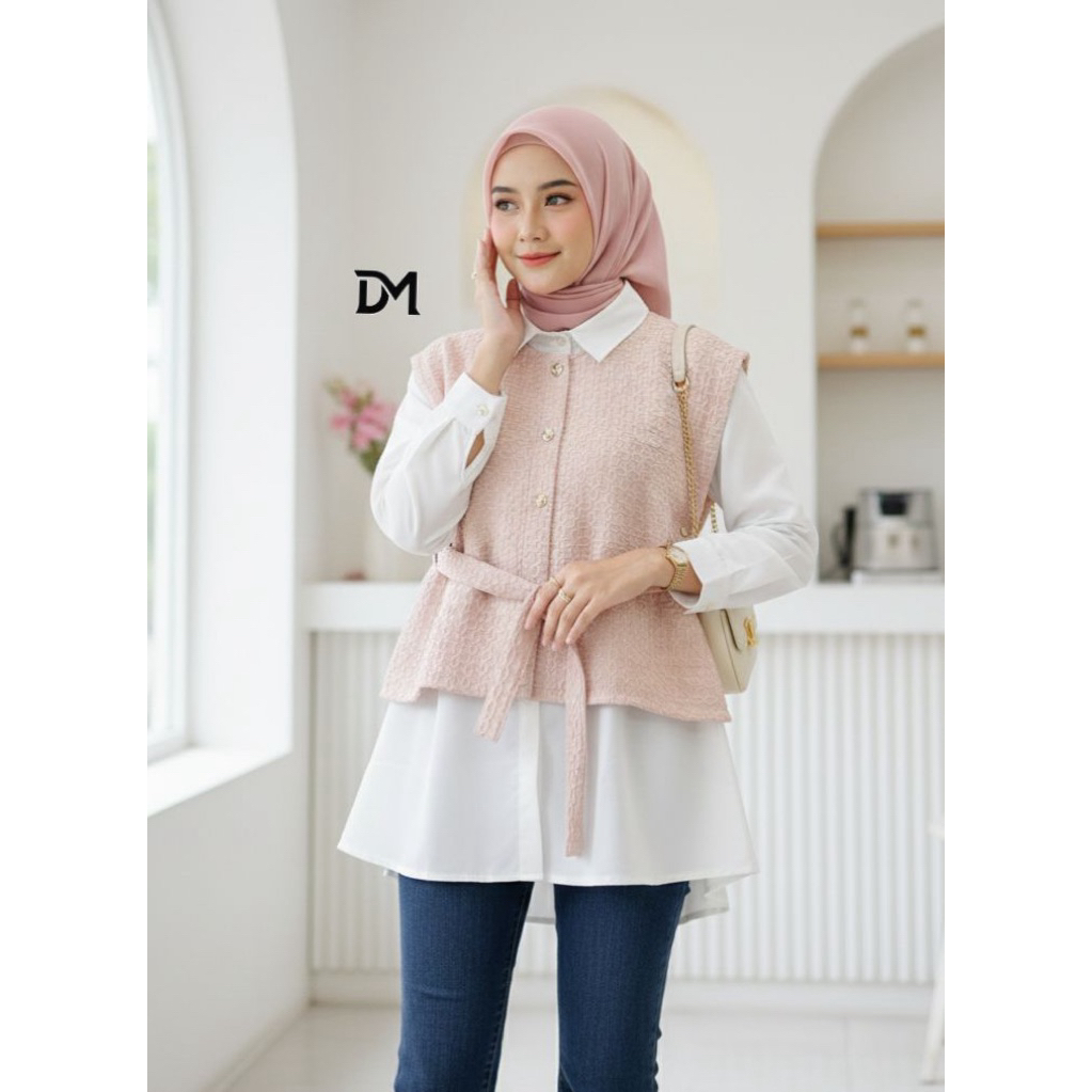 KAMEJA เสื้อ Marina + เสื้อกั๊กนูน