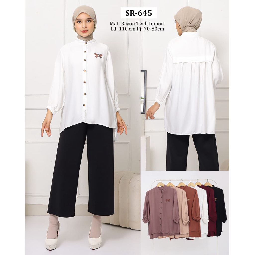 KEMEJA SR-645 - TOP / DAILY SHIRT / DAILY HIJAB OUTFIT / EVERYDAY HIJAB SHIRT / เสื้อ RAYON / เสื้อเ