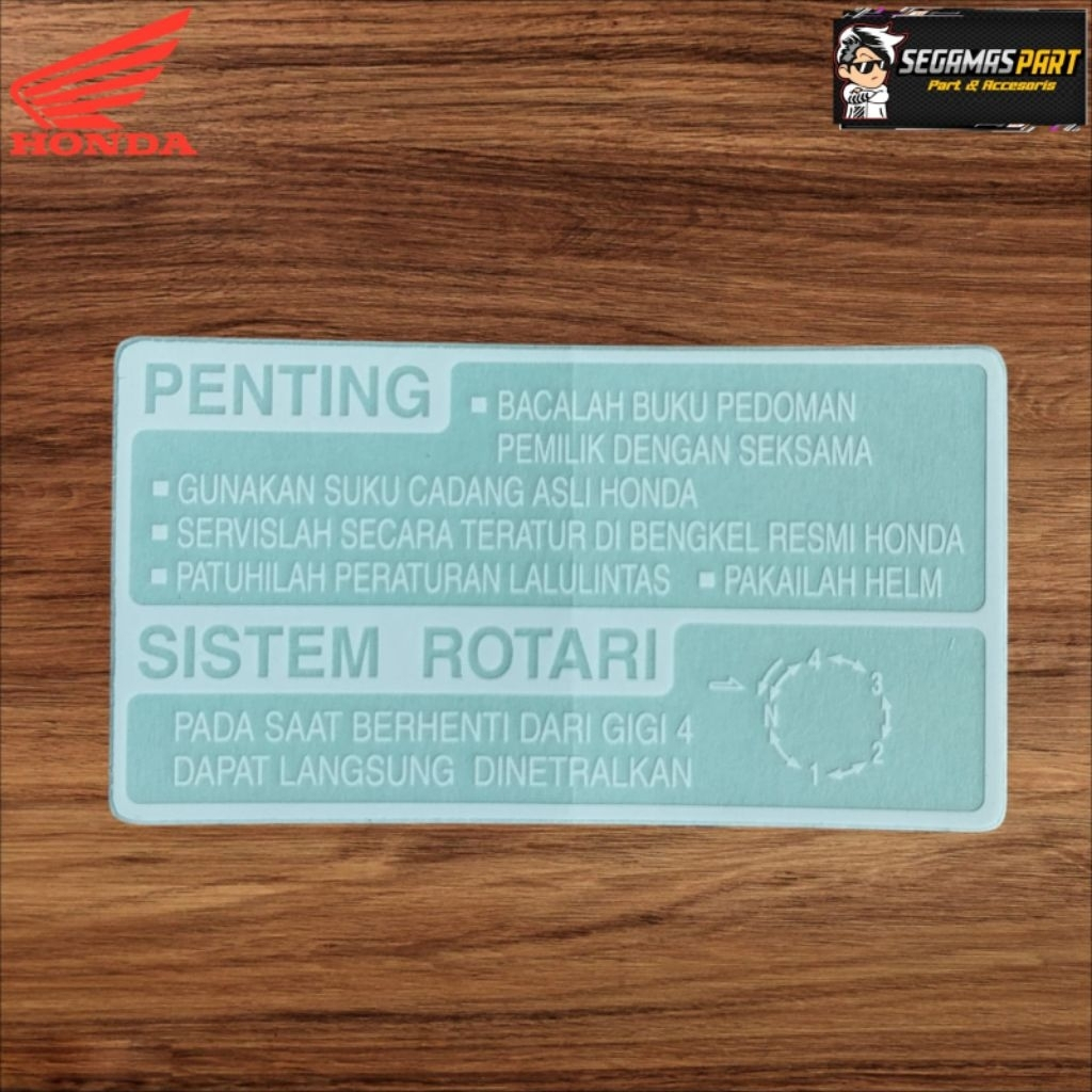 Mark Drive Caution White Label Sticker for Honda Supra x 125 Old Batman KPH