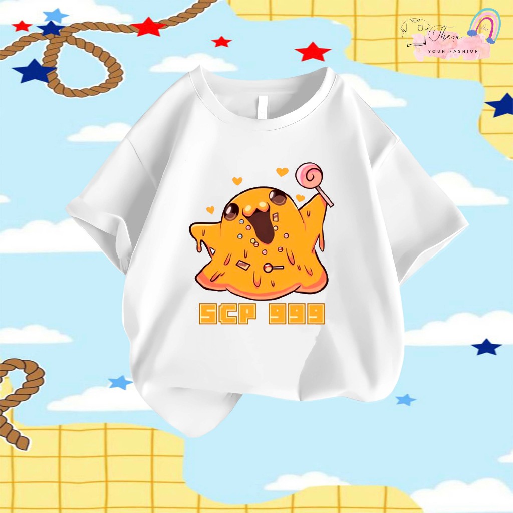[FREE NAME] เสื้อยืดเด็กลายตัวละคร SCP 999 ROBLOX LOLIPOPS วัสดุระดับพรีเมียม UNISEX