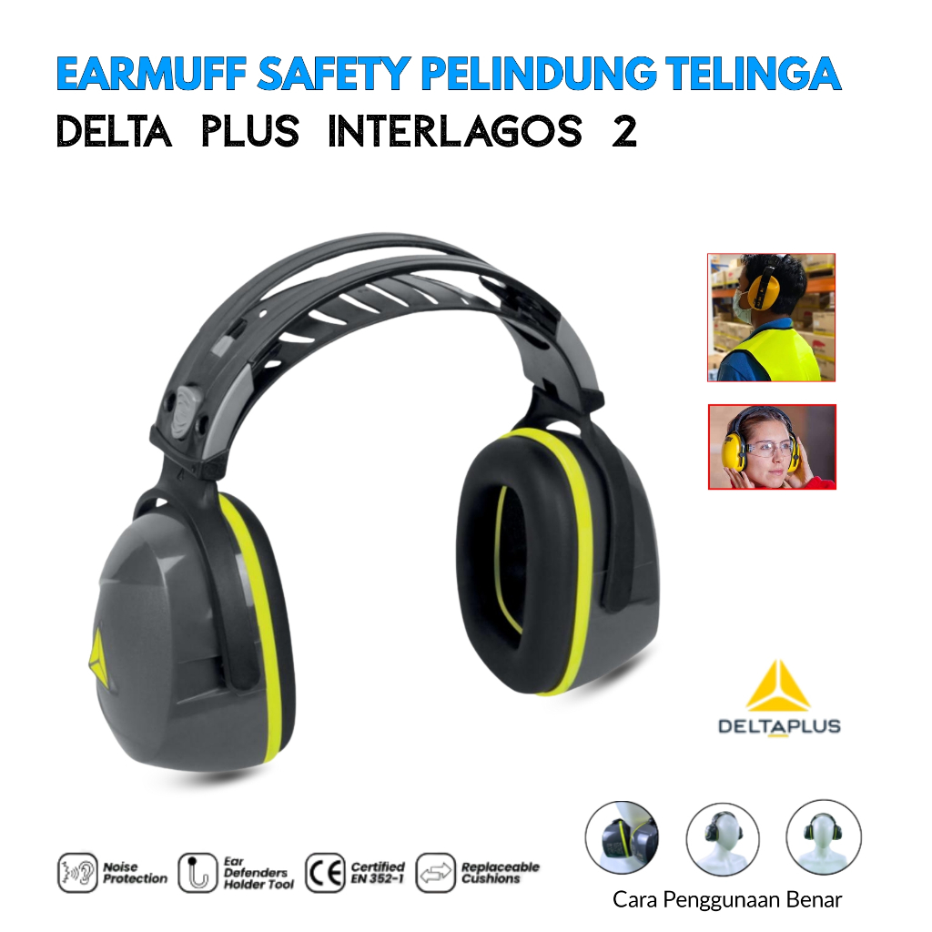 Delta Plus Interlagos 2 Safety Earmuff ของแท้ 100% - อุปกรณ์ป้องกันหู Delta Plus Earmuff
