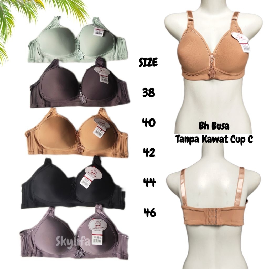1 ชิ้น Guini Foam Bra สําหรับผู้ใหญ่และวัยรุ่น Cup C ขนาด 38 40 42 44 46 คุณภาพ