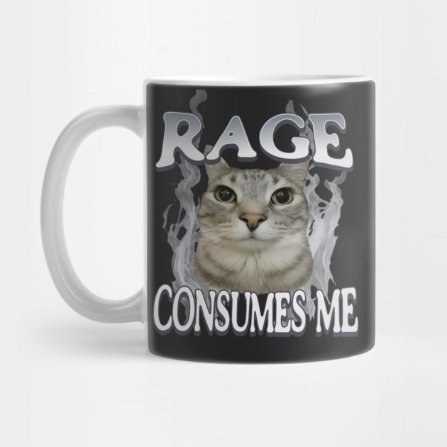 Rage กินฉัน - Funny cat meme - แก้วกาแฟ Funny Cat Meme