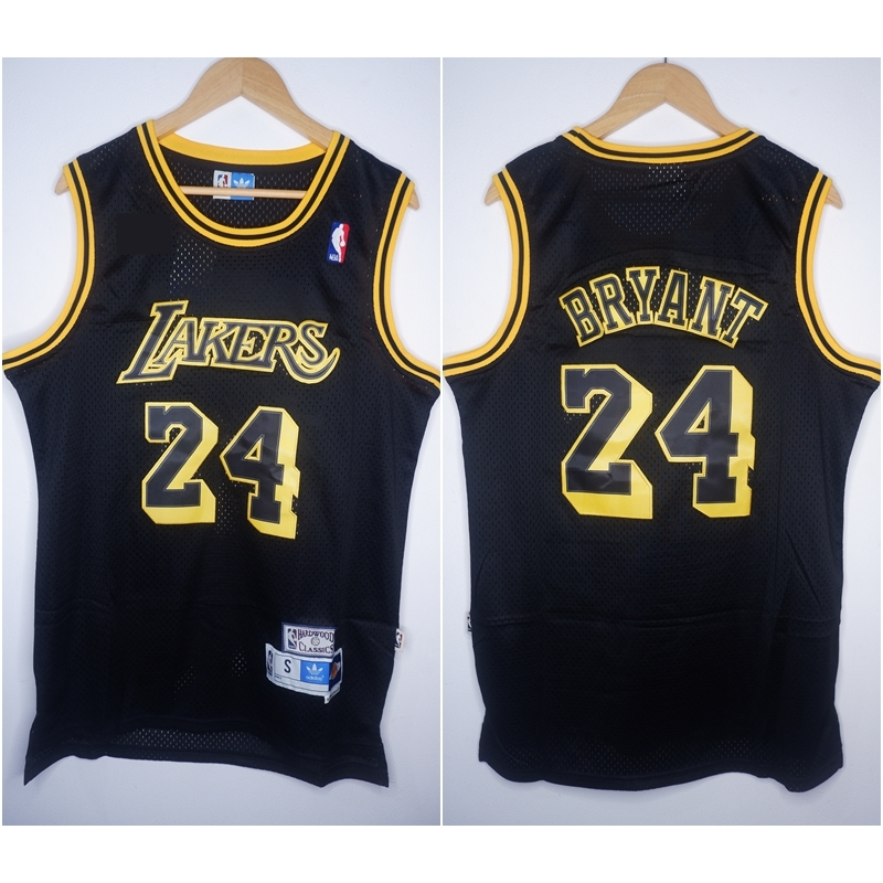 พรีเมี่ยมนําเข้า CLASSIC HWC LAKERS 24 KOBE BRYANT BLACK BASKETBALL JERSEY