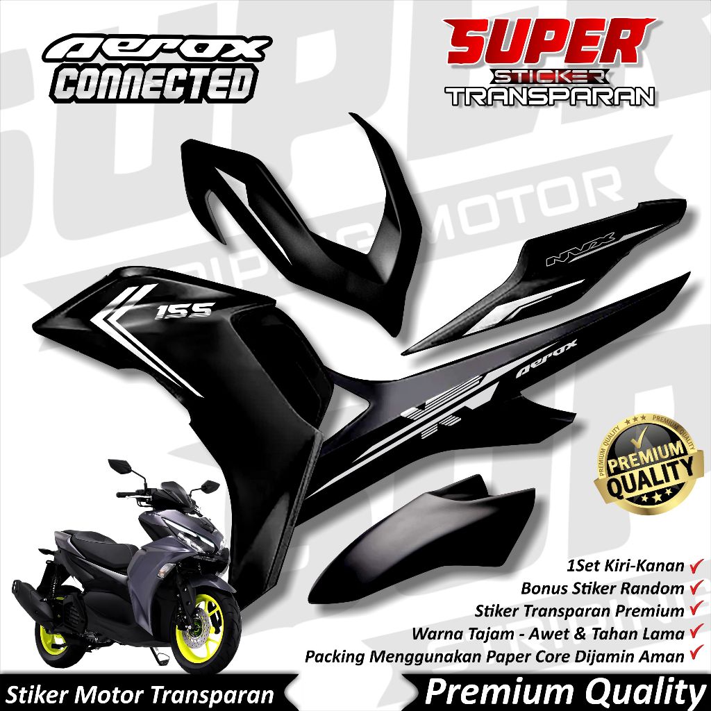 Cool โปร่งใส Aerox 155 เชื่อมต่อสติกเกอร์ Aerox 155 ใหม่ Striping โปร่งใส UV สติกเกอร์ Aerox 155 เชื