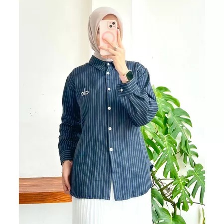 KEMEJA ALO SEMIWOOL STRIPED SHIRT // สตรี STRIPED TOP // WOMENS FASHION STRIPED SHIRT // FORMAL WORK