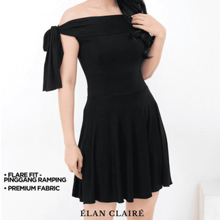 [ElanClaire] Aurora Flare Dress | Dress Wanita Elegant Premium | Dress Christmas | Dress Pesta | Bodycon Midi Dress