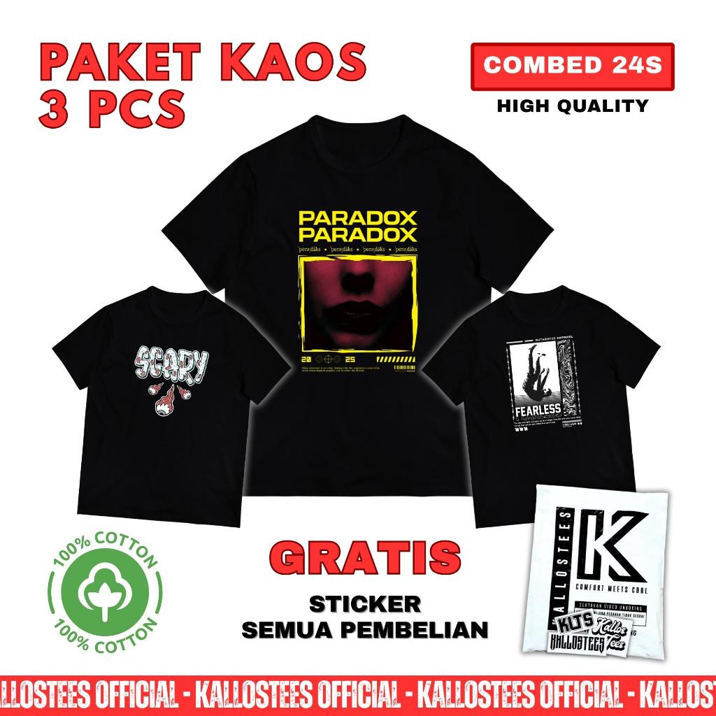 3IN1 เสื้อยืดผู้ชายและผู้หญิง SAVING PACKAGE | หวีคอตตอน 100% 24s | ออกแบบสตรีทแวร์ | ฟรีสติ๊กเกอร์ 