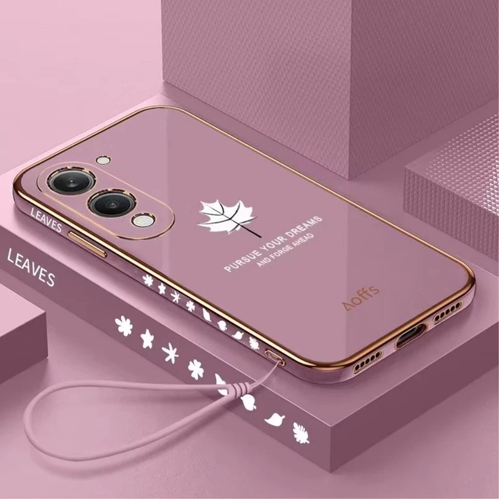 Vivo Y04s Softcase Silicone Maple Plating Leaf Motif ล่าสุด