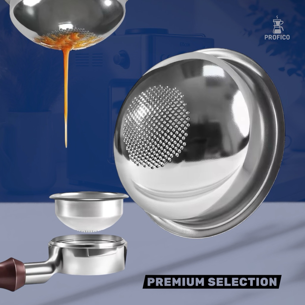 PROFICO ตะกร้าทรงกลม 58 มม.กรองกดกรองกาแฟเอสเปรสโซ Precision Extraction portafilter ตะกร้านูนสําหรับหัวกลุ่ม 58
