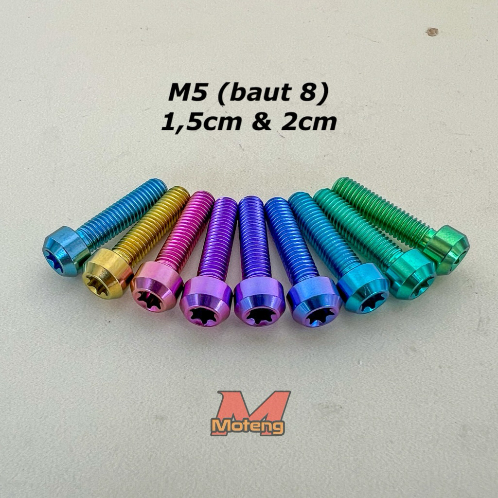 Titanium Bolt หัวเล็ก M5 (8 ด้าย Bolt) 1.5 ซม. & 2 ซม.Original Titanium GR5 M5x15 M5x20