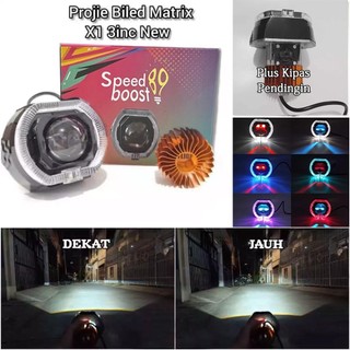 CR7 Lampu Projector Biled CR7 PRO 3 Inc Blue Lens 3 Inc Lensa Cahaya Flat Cut Dengan Kipas Pendingin Super terang dan daya tinggi