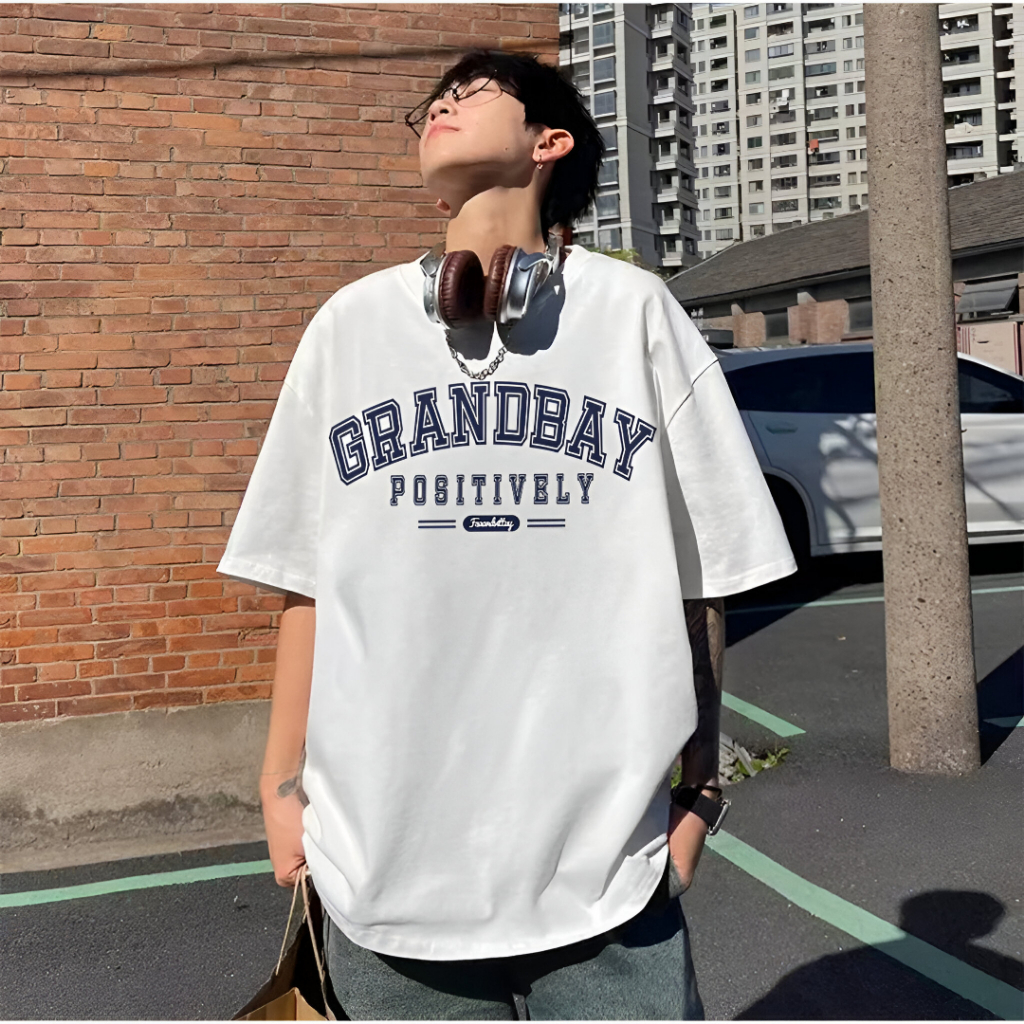 GRANDBAY เสื้อยืดผู้ชาย/ผู้หญิงเสื้อยืดชายเสื้อยืด Oversize ทุกขนาด SML XL 2XL 3XL 4XL 5XL