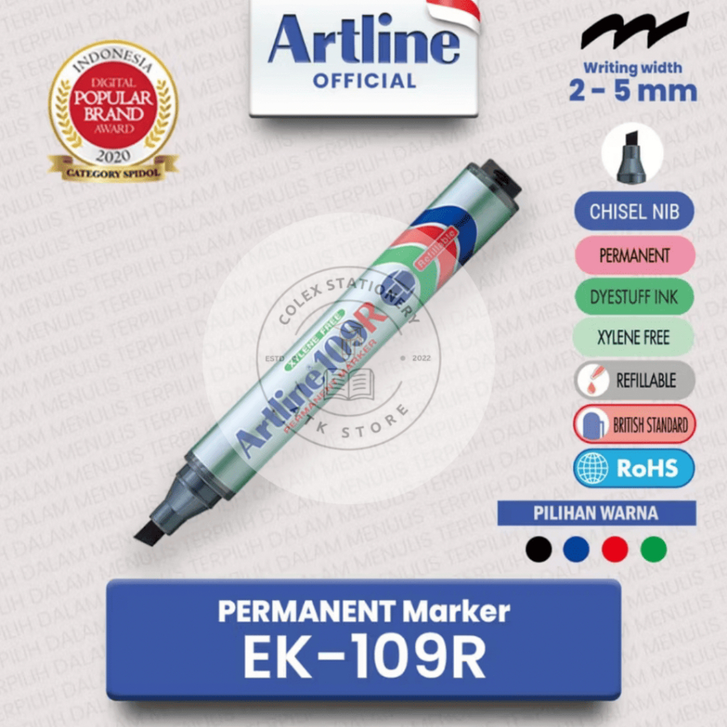 [1 PC] ปากกาไวท์บอร์ดถาวรกันน้ํา Dye Stuff 4 สี Artline EK-109