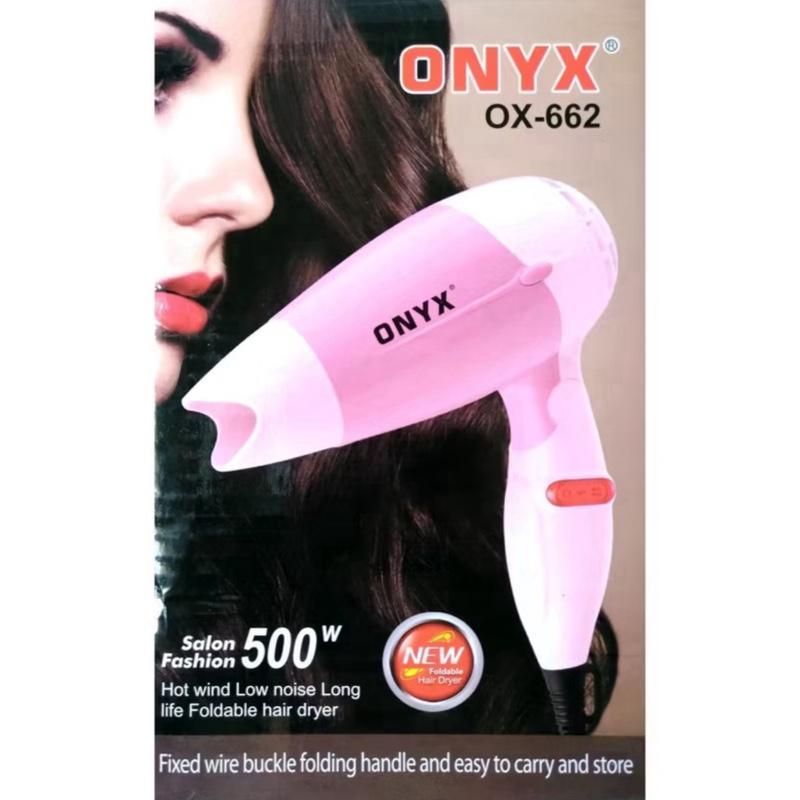 ONYX Hairdryer ONYX OX-658 และ OX-662 Mini Portable Folding Hair Dryer 500W 3 Switch OFF LOW HIGH เห