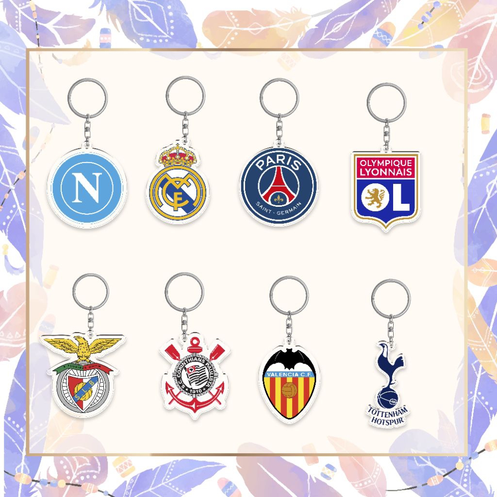 GANTUNGAN พวงกุญแจอะคริลิค ไม้กอล์ฟอะคริลิค ยุโรป SSC Napoli, SL Benfica, SC Corinthians, Valencia C