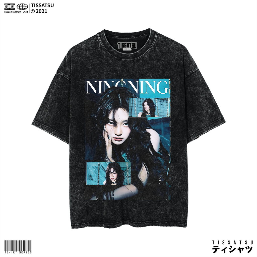 TISSATSU AESPA NINGNING เสื้อยืด Oversize Washed / เสื้อยืด Kpop Wash Slimfit / AESPA-39