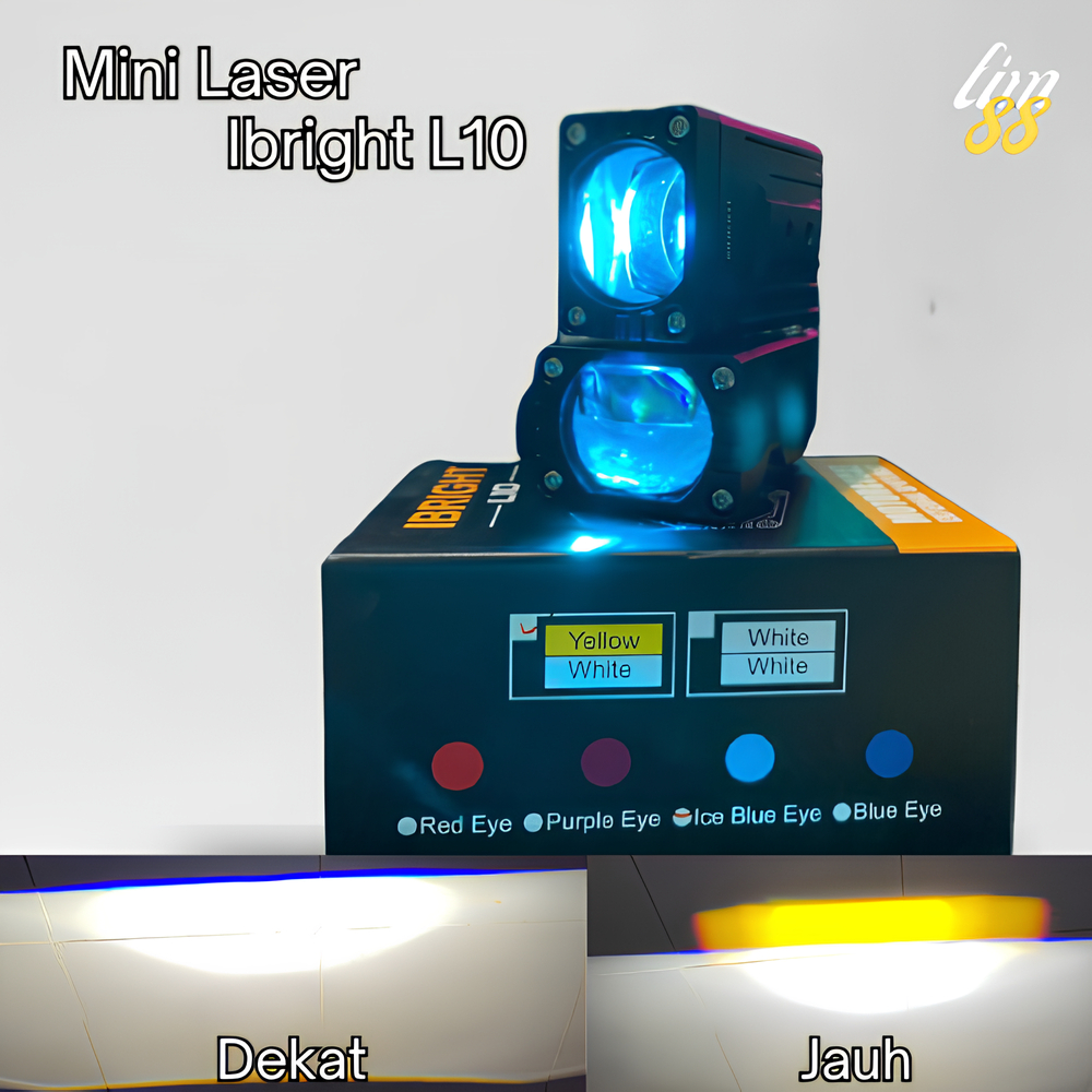 Ibright L10 กันน้ําอลูมิเนียมเลนส์สีฟ้า Bilined Spotlight