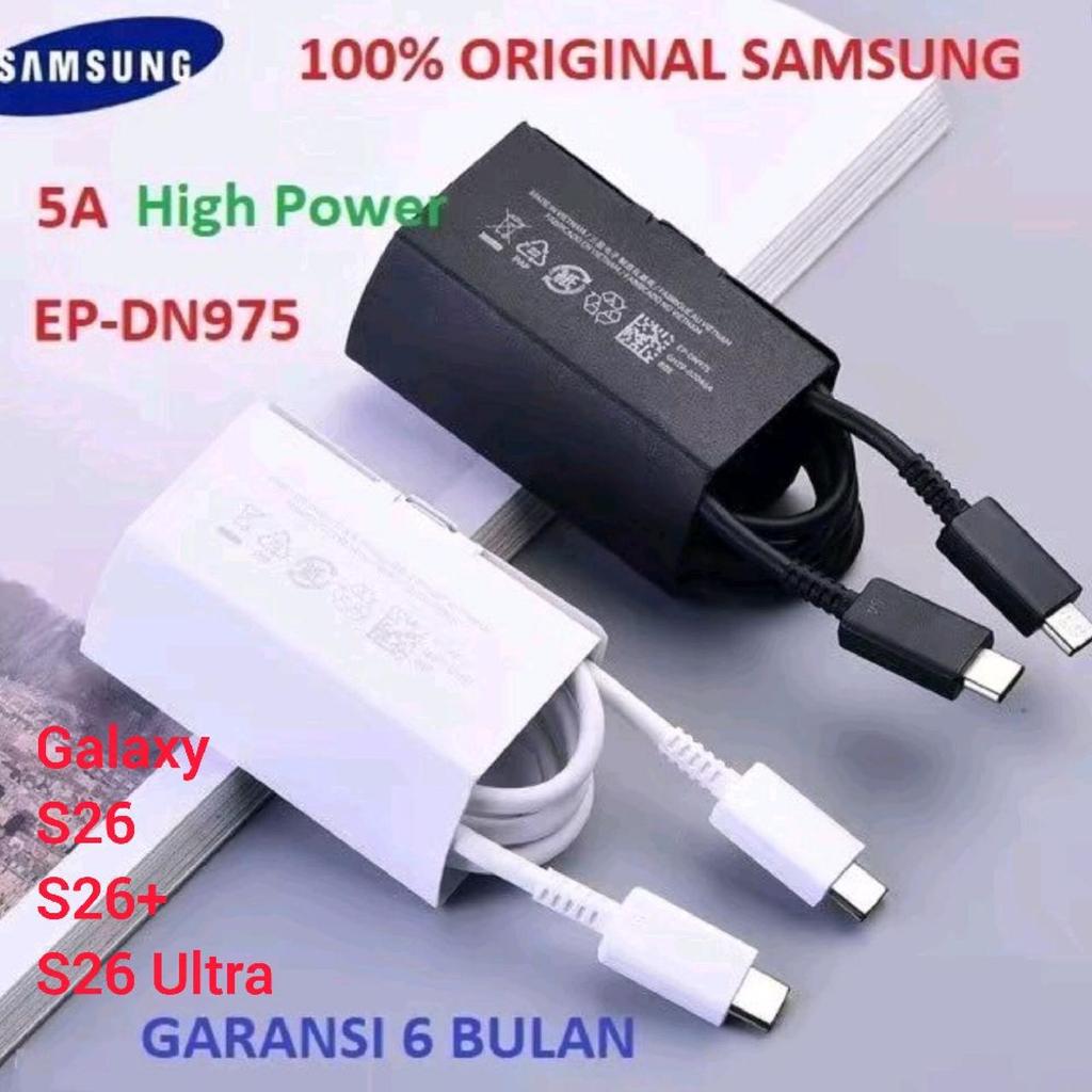 สายเคเบิลข้อมูล Samsung 5A Galaxy S26 Ultra S26+ S26 สายชาร์จเร็วสุด USB C ถึง Type-C ของแท้ 100%