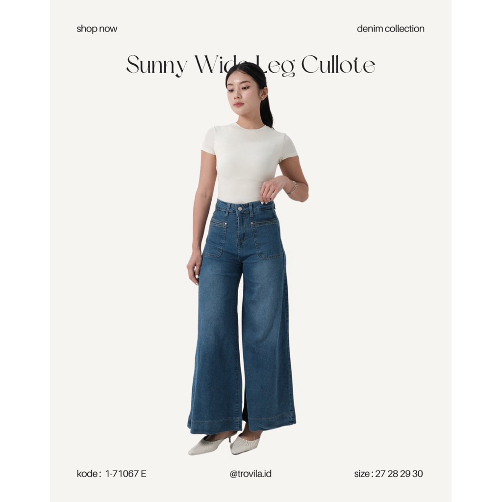 Trovila - Sunny Wide Leg Cullote -Available Plus Size 1-71067E 2-71067E